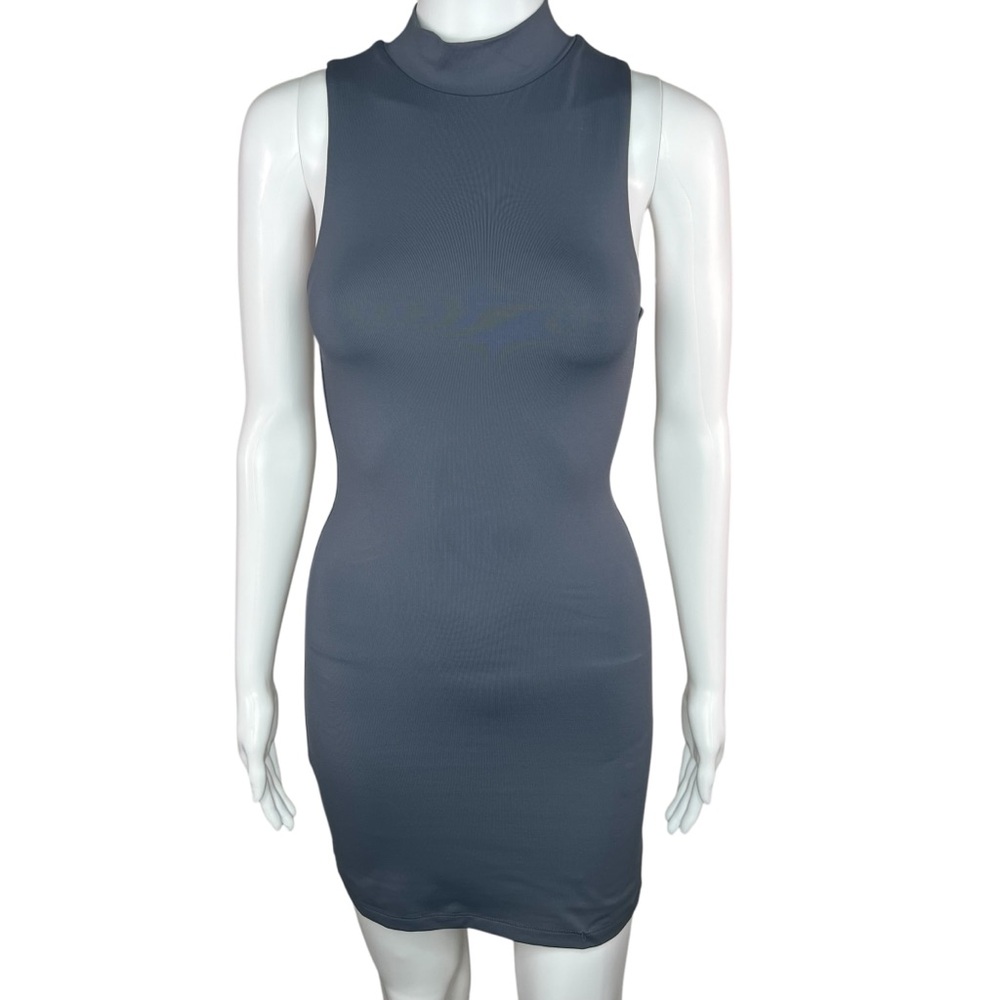 Aritzia Babaton Echo Grey Contour Mockneck‎ Mini Dress XS